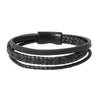 Braided Designer Stainless Steel and Leather Bracelet for Men, Boys and Women Black (SJ_3357)