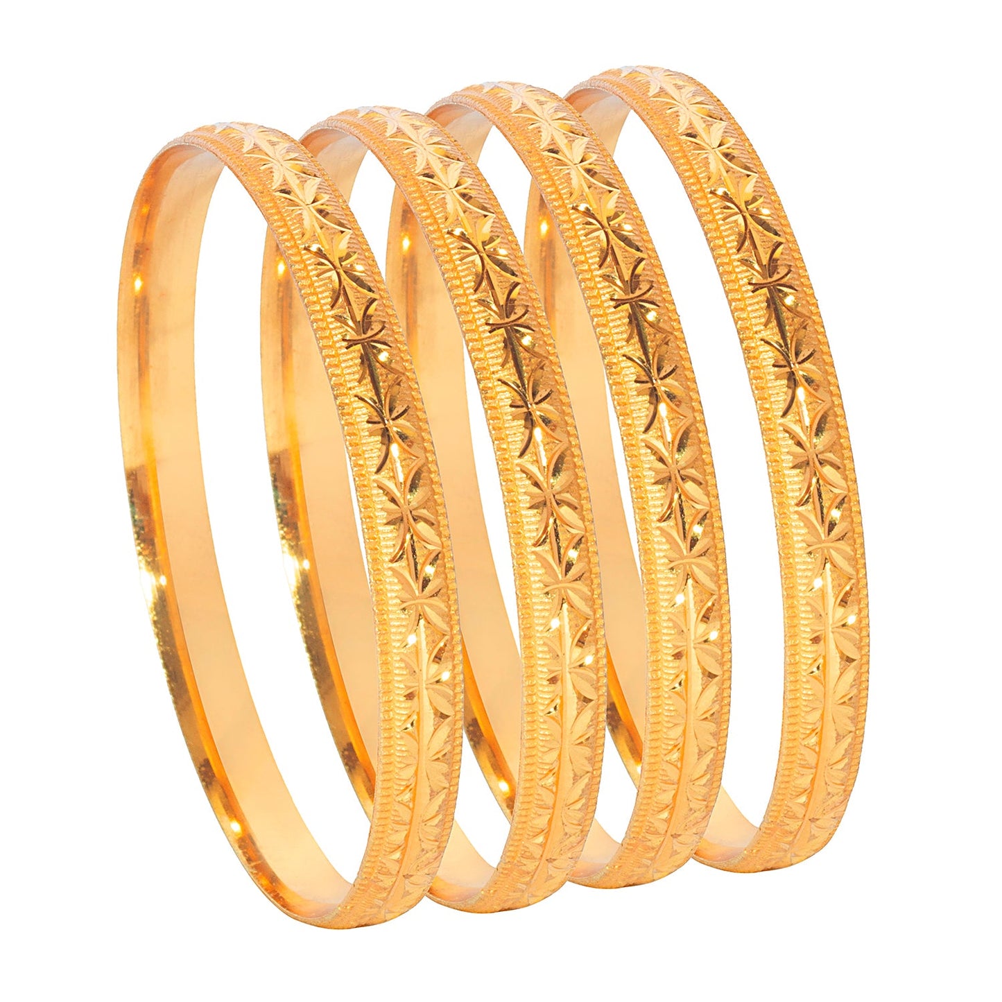 Shining Jewel Gold Plated Traditional Designer Bangles for Women (Pack of 4) SJ_3376_2.8