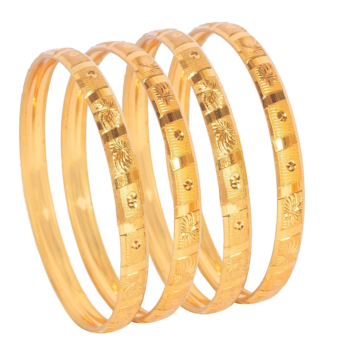 Shining Jewel Gold Plated Traditional Designer Bangles for Women (Pack of 4) SJ_3381_2.8