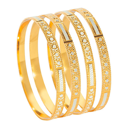 Shining Jewel Two Tone Gold & Silver Plated Traditional Designer Bangles for Women (Pack of 4) SJ_3386_2.6