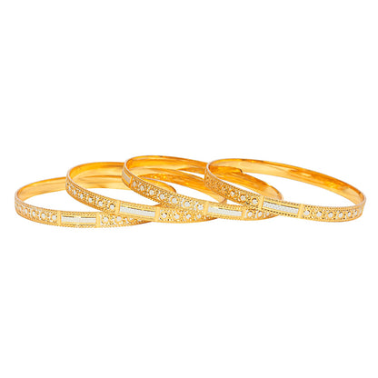 Shining Jewel Two Tone Gold & Silver Plated Traditional Designer Bangles for Women (Pack of 4) SJ_3386_2.4