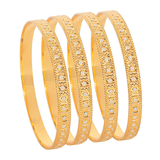 Shining Jewel Two Tone Gold & Silver Plated Traditional Designer Bangles for Women (Pack of 4) SJ_3387_2.4