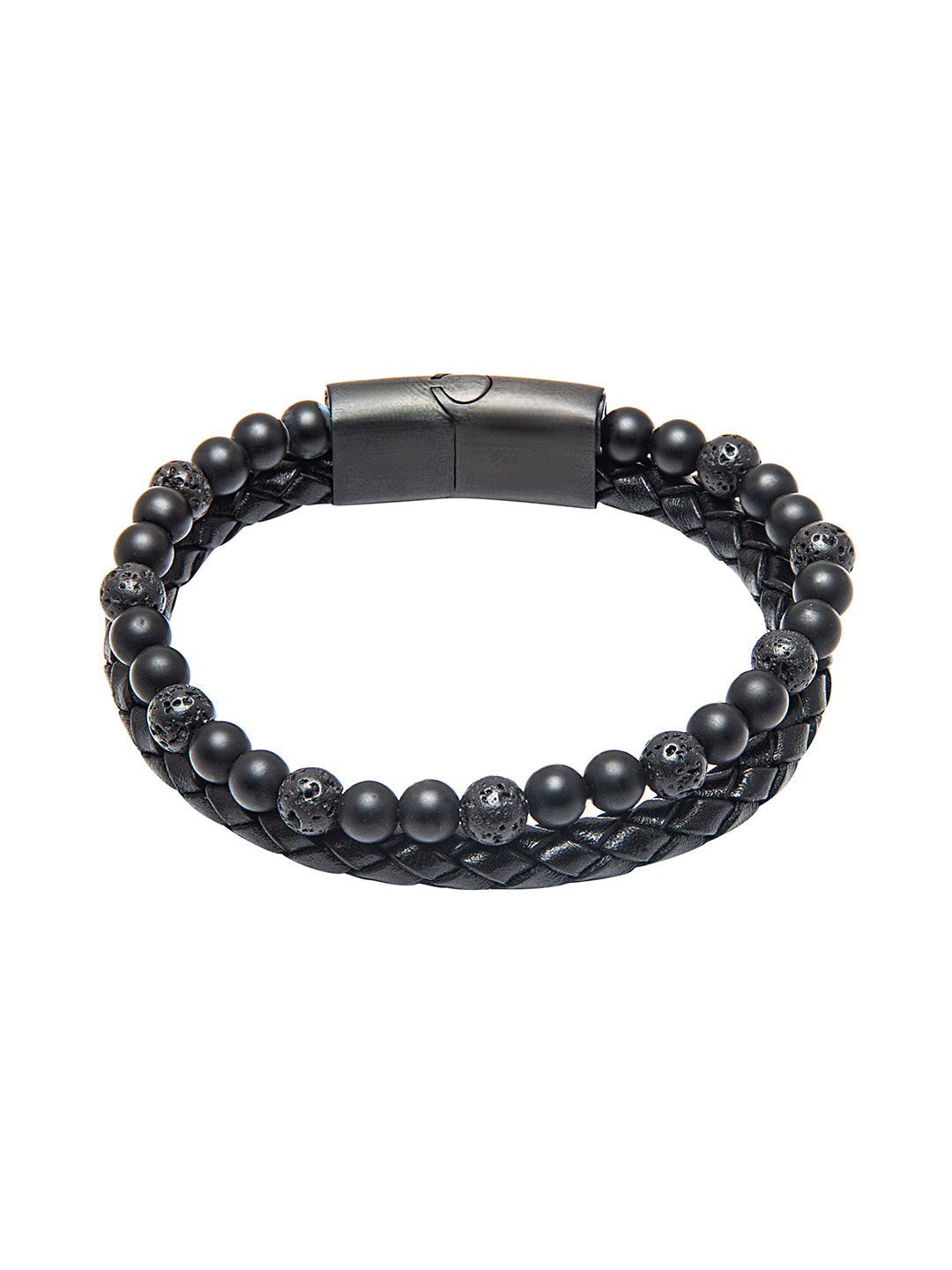 Lava and Hematite Aromatherapy Men's Bracelet|Positively Me Boutique