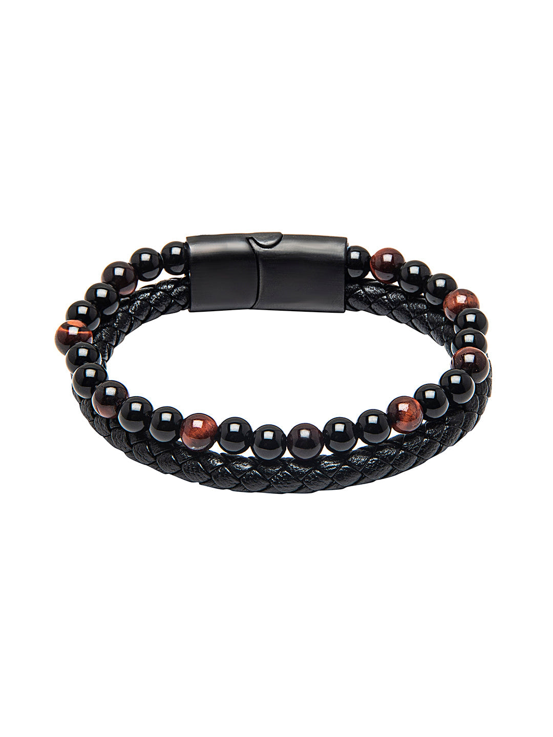 Braided Designer Stainless Steel and Leather Bracelet for Men, Boys (SJ_3394)