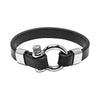 Braided Designer Stainless Steel and Leather Bracelet for Men, Boys Silver (SJ_3397_S)