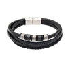Braided Designer Stainless Steel and Leather Bracelet for Men, Boys Silver (SJ_3398_S)