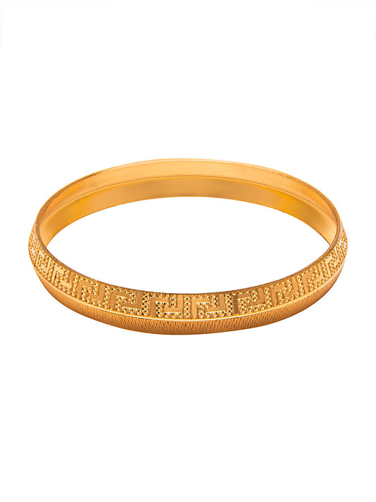  Designer Stylish Self Design Amritsari Gold Colour Sikh Kada for Men (SJ_3400) - Shining Jewel