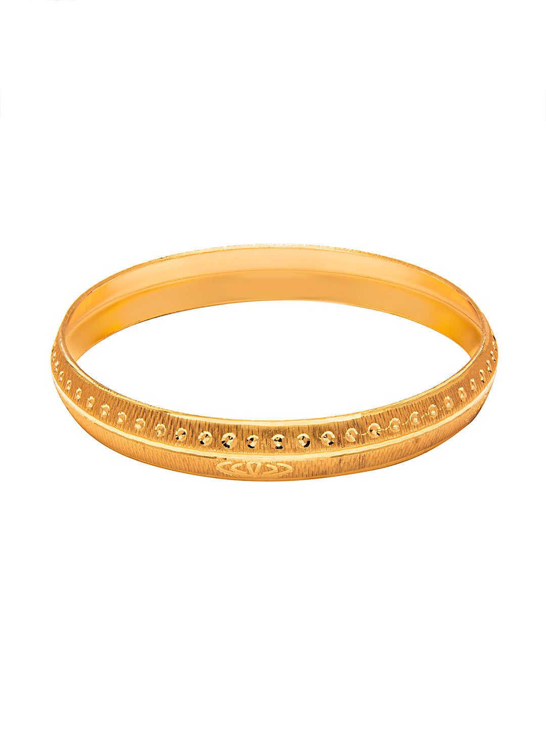 Designer Stylish Self Design Amritsari Gold Colour Sikh Kada for Men (SJ_3403_G) - Shining Jewel