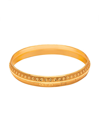 Designer Stylish Self Design Amritsari Gold Colour Sikh Kada for Men (SJ_3403_G) - Shining Jewel