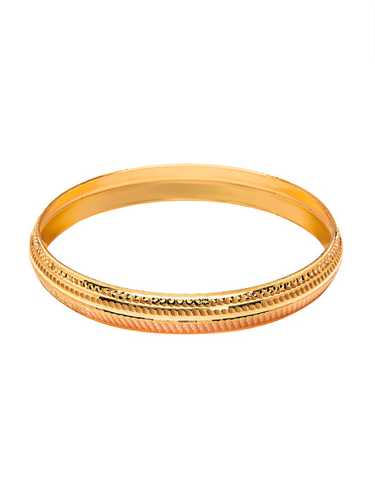 Designer Stylish Self Design Amritsari Gold Colour Sikh Kada for Men (SJ_3404_G) - Shining Jewel