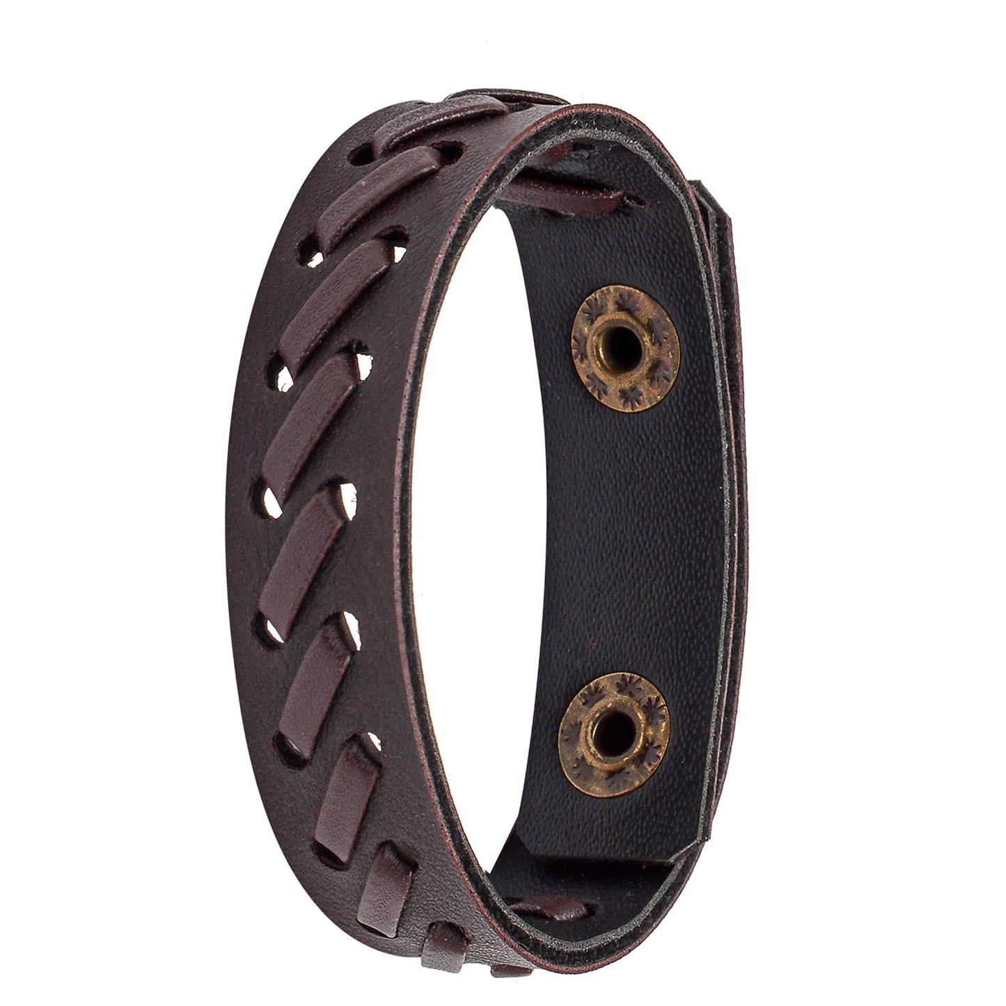 Hand-woven Brown Leather Bracelet for Men (SJ_3406)