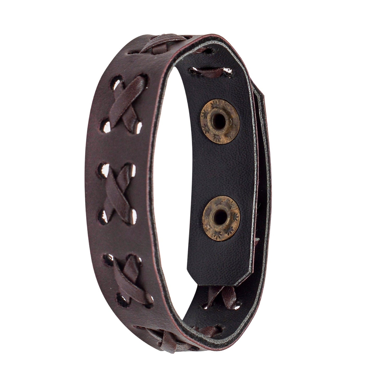 Hand-woven Brown Leather Bracelet for Men (SJ_3407)