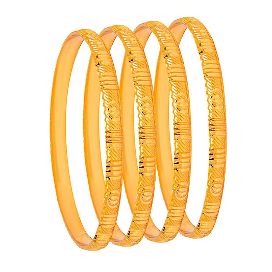 Shining Jewel Fashion Gold Plated Traditional Designer Bangles for Women (Pack of 4) SJ_3410