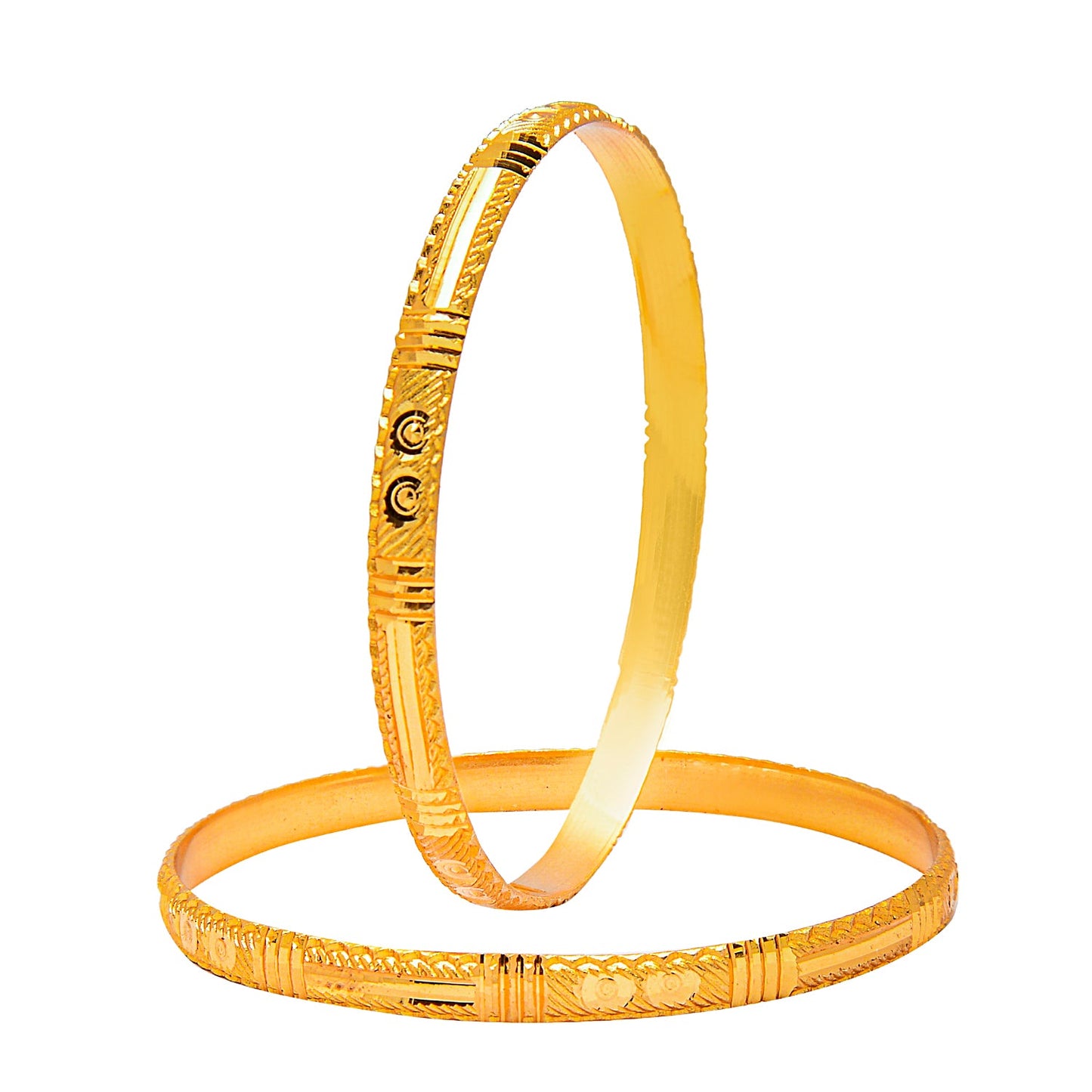 Fashion Gold Plated Traditional Designer Bangles for Women (Pack of 4) SJ_3411