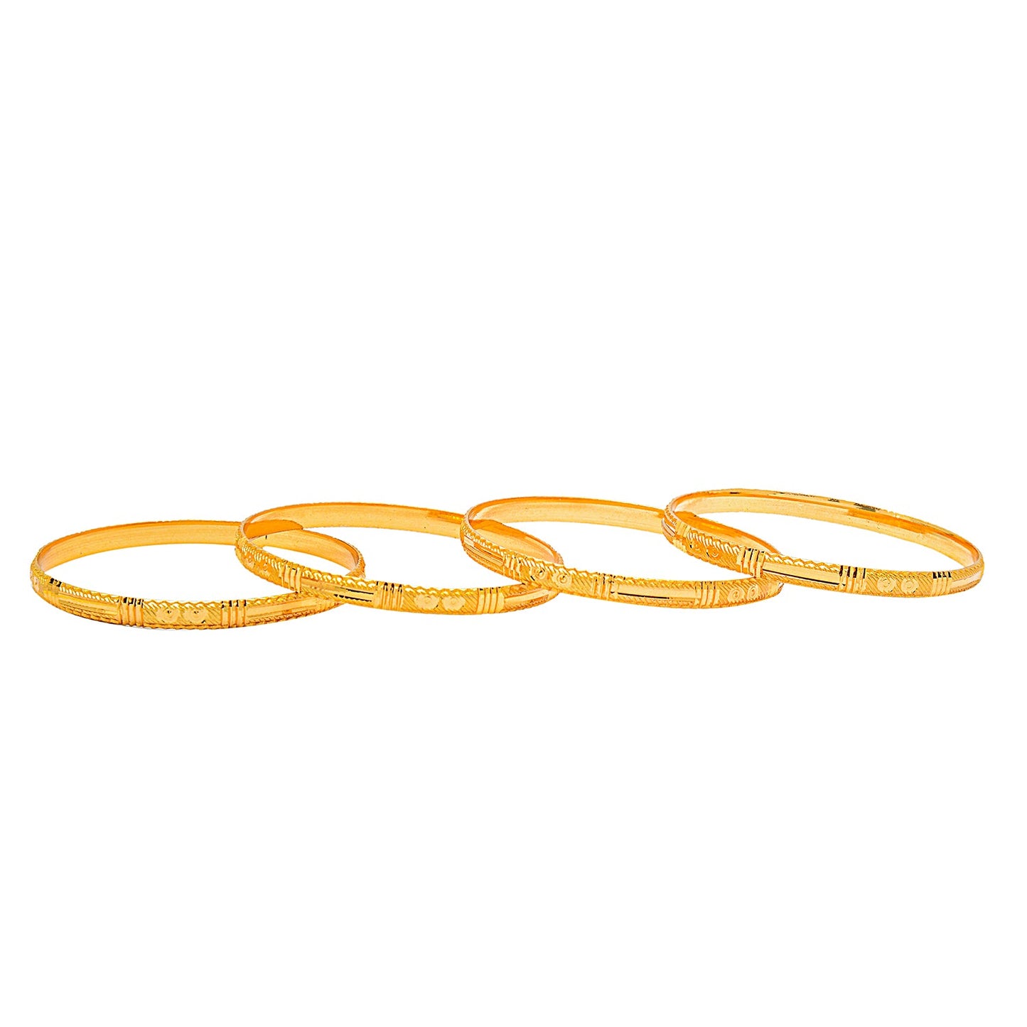 Fashion Gold Plated Traditional Designer Bangles for Women (Pack of 4) SJ_3411