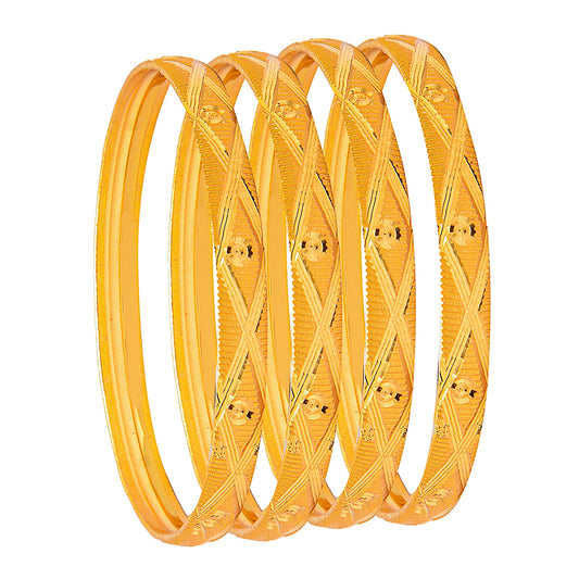 Shining Jewel Fashion Gold Plated Traditional Designer Bangles for Women (Pack of 4) SJ_3412