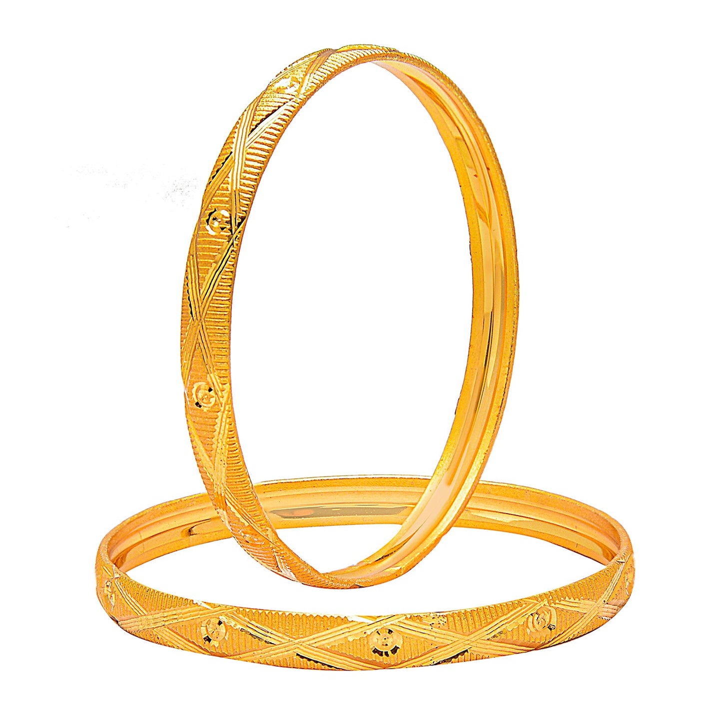 Fashion Gold Plated Traditional Designer Bangles for Women (Pack of 4) SJ_3412
