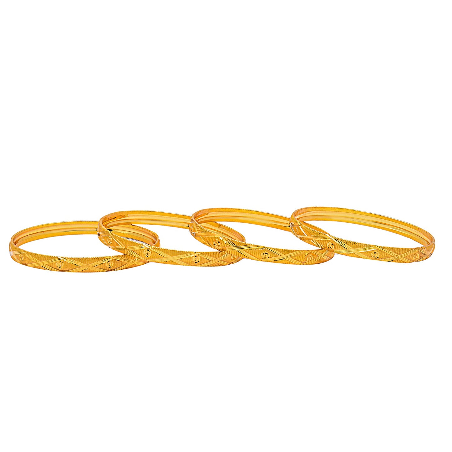 Fashion Gold Plated Traditional Designer Bangles for Women (Pack of 4) SJ_3412
