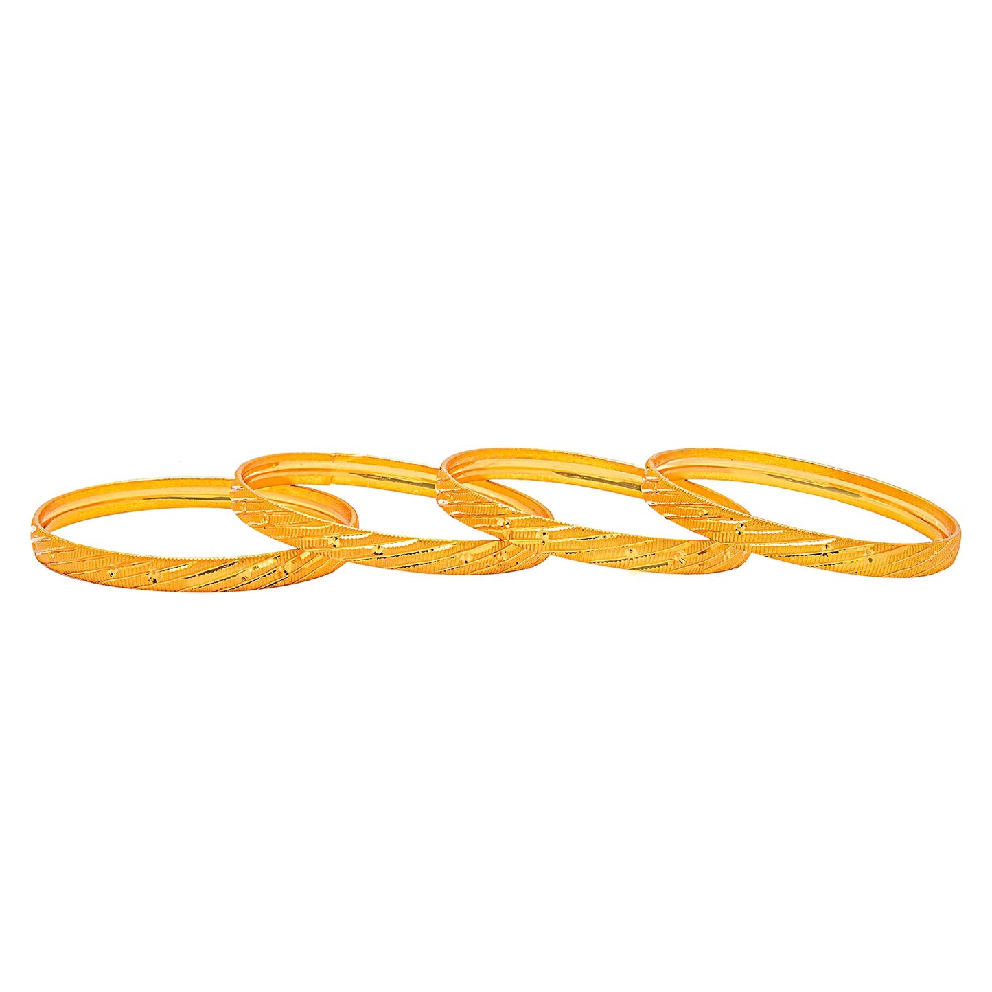 Fashion Gold Plated Traditional Designer Bangles for Women (Pack of 4) SJ_3413