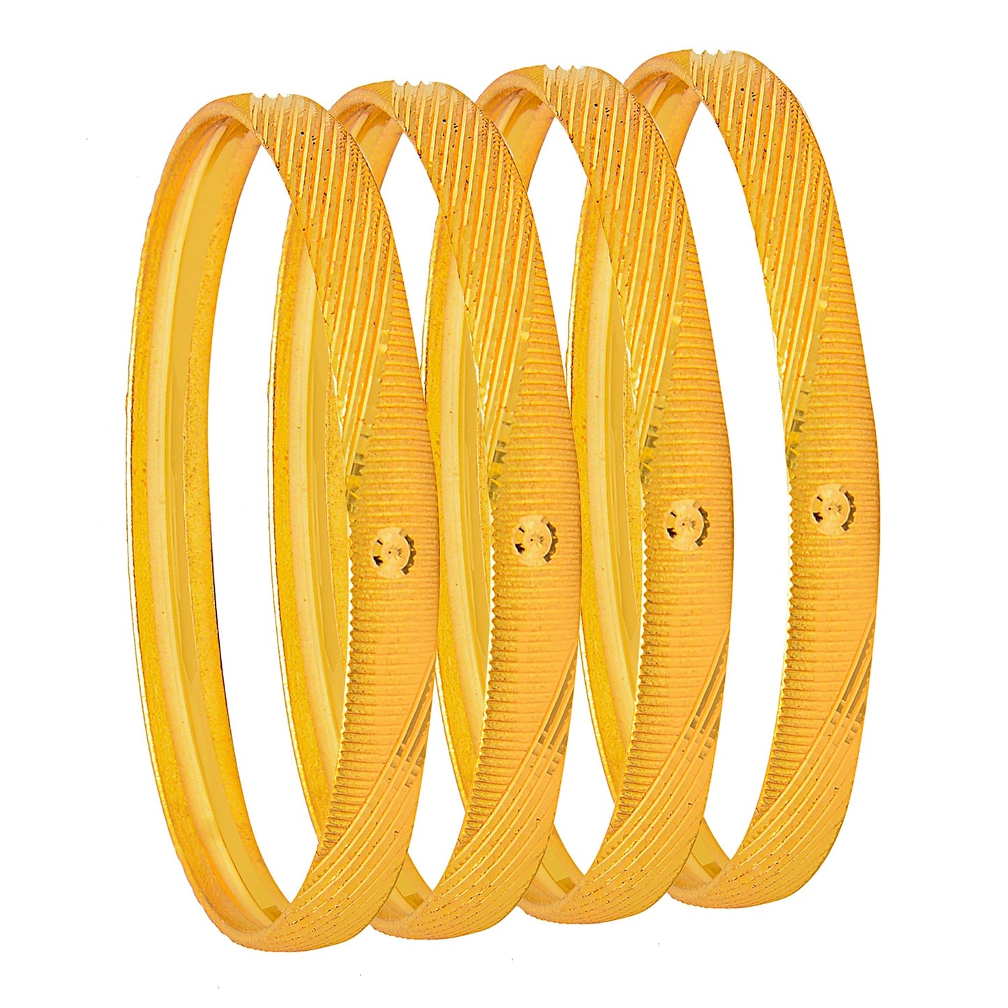 Fashion Gold Plated Traditional Designer Bangles for Women (Pack of 4) SJ_3414