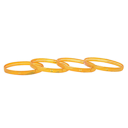 Fashion Gold Plated Traditional Designer Bangles for Women (Pack of 4) SJ_3414