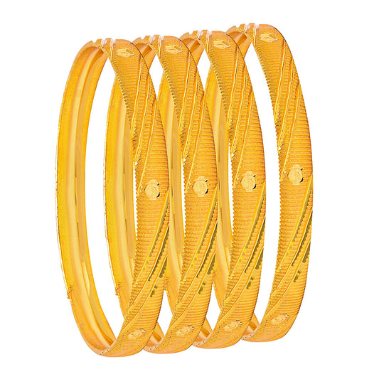 Shining Jewel Fashion Gold Plated Traditional Designer Bangles for Women (Pack of 4) SJ_3415