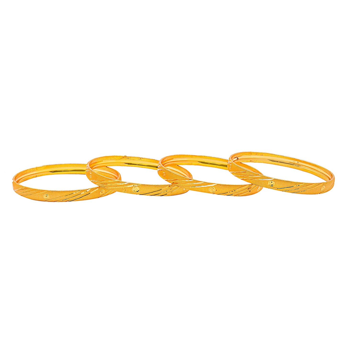 Fashion Gold Plated Traditional Designer Bangles for Women (Pack of 4) SJ_3415