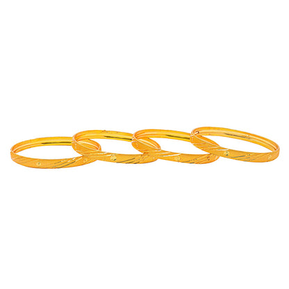 Fashion Gold Plated Traditional Designer Bangles for Women (Pack of 4) SJ_3415