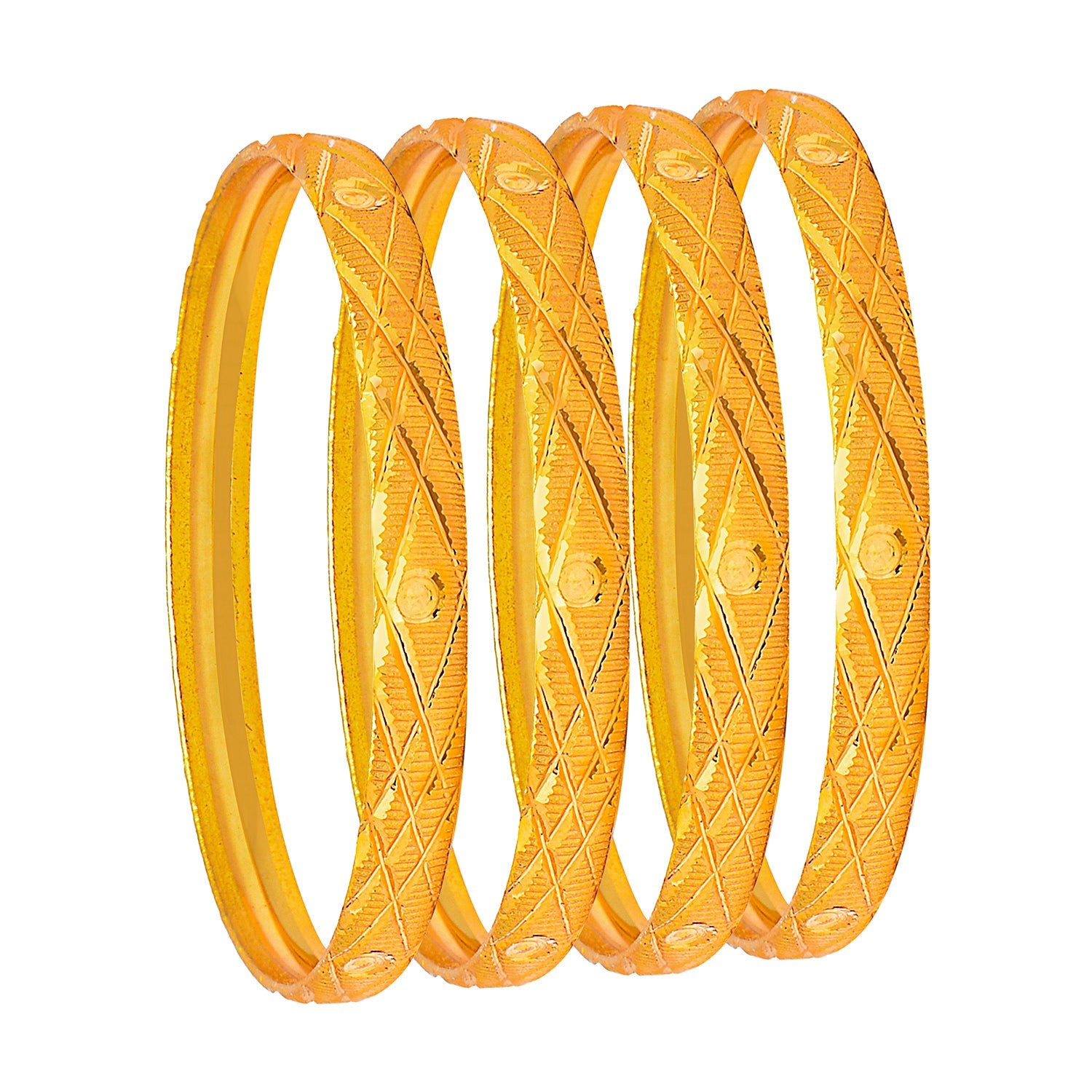 Fashion Gold Plated Traditional Designer Bangles for Women (Pack of 4) SJ_3416