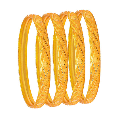 Fashion Gold Plated Traditional Designer Bangles for Women (Pack of 4) SJ_3416