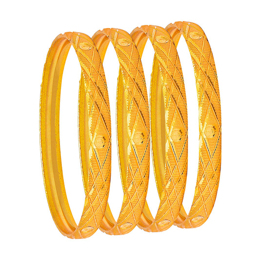 Fashion Gold Plated Traditional Designer Bangles for Women (Pack of 4) SJ_3416