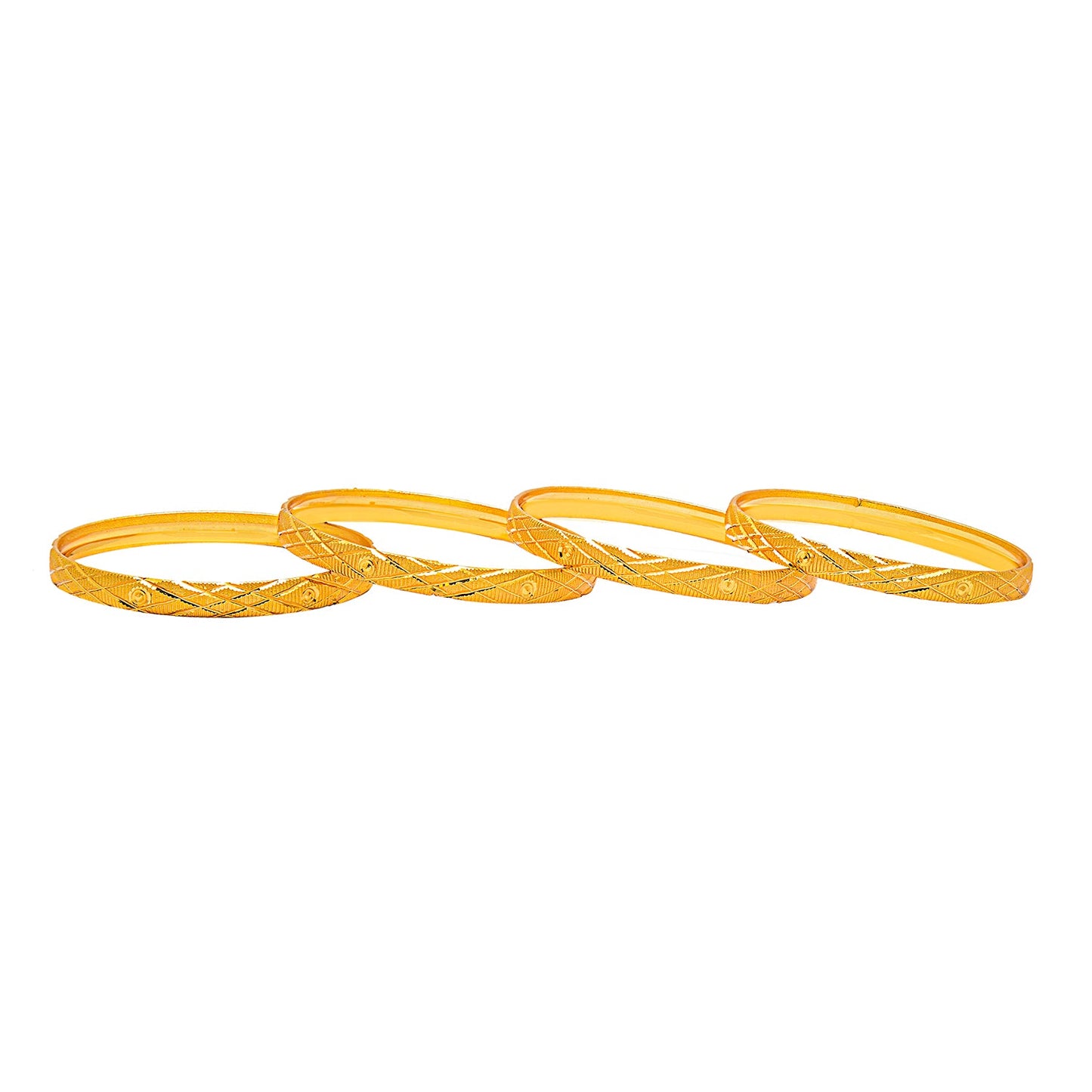 Fashion Gold Plated Traditional Designer Bangles for Women (Pack of 4) SJ_3416