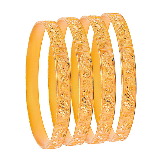 Fashion Gold Plated Traditional Designer Bangles for Women (Pack of 4) SJ_3417