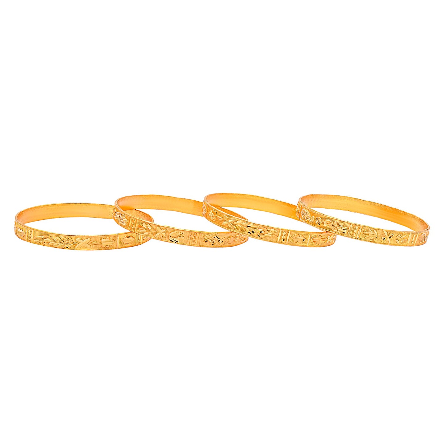 Shining Jewel Fashion Gold Plated Traditional Designer Bangles for Women (Pack of 4) SJ_3417