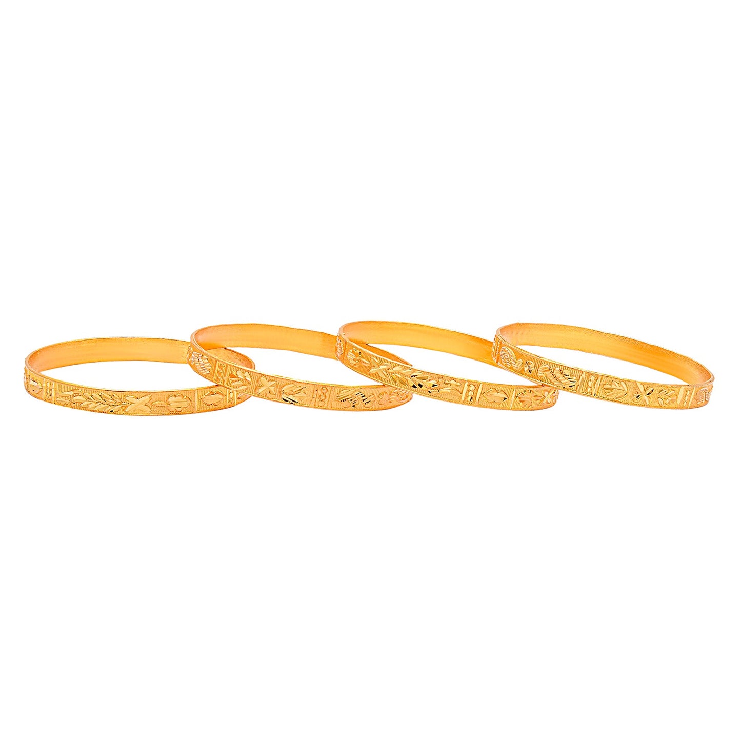 Fashion Gold Plated Traditional Designer Bangles for Women (Pack of 4) SJ_3417