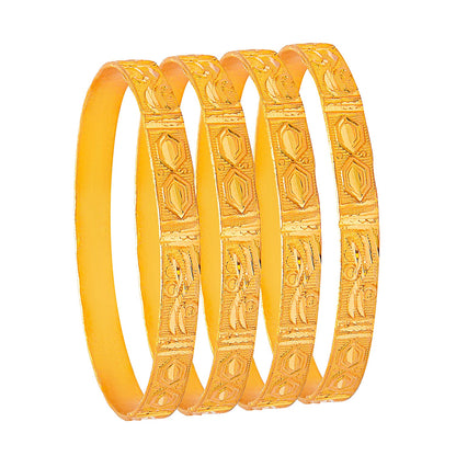 Fashion Gold Plated Traditional Designer Bangles for Women (Pack of 4) SJ_3418