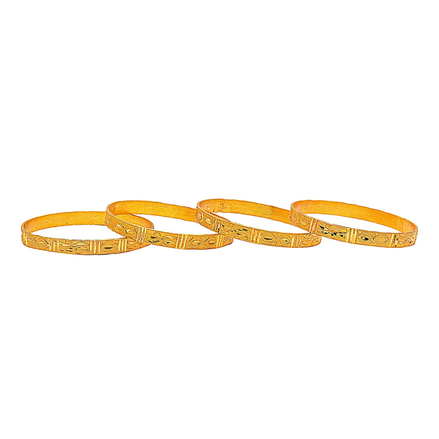 Fashion Gold Plated Traditional Designer Bangles for Women (Pack of 4) SJ_3418