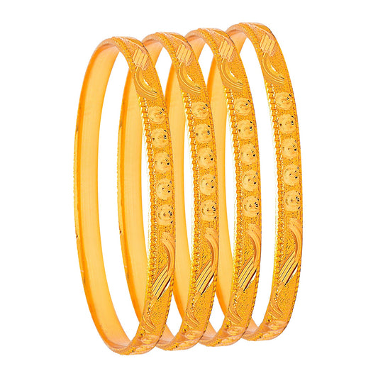 Shining Jewel Fashion Gold Plated Traditional Designer Bangles for Women (Pack of 4) SJ_3419