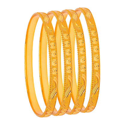 Fashion Gold Plated Traditional Designer Bangles for Women (Pack of 4) SJ_3419