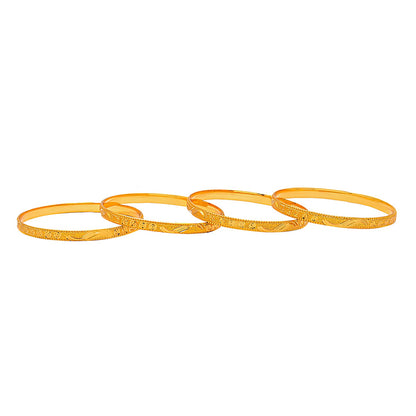 Fashion Gold Plated Traditional Designer Bangles for Women (Pack of 4) SJ_3419