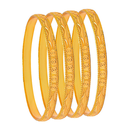 Shining Jewel Fashion Gold Plated Traditional Designer Bangles for Women (Pack of 4) SJ_3420