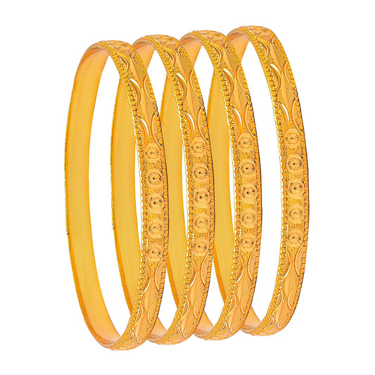 Shining Jewel Fashion Gold Plated Traditional Designer Bangles for Women (Pack of 4) SJ_3420