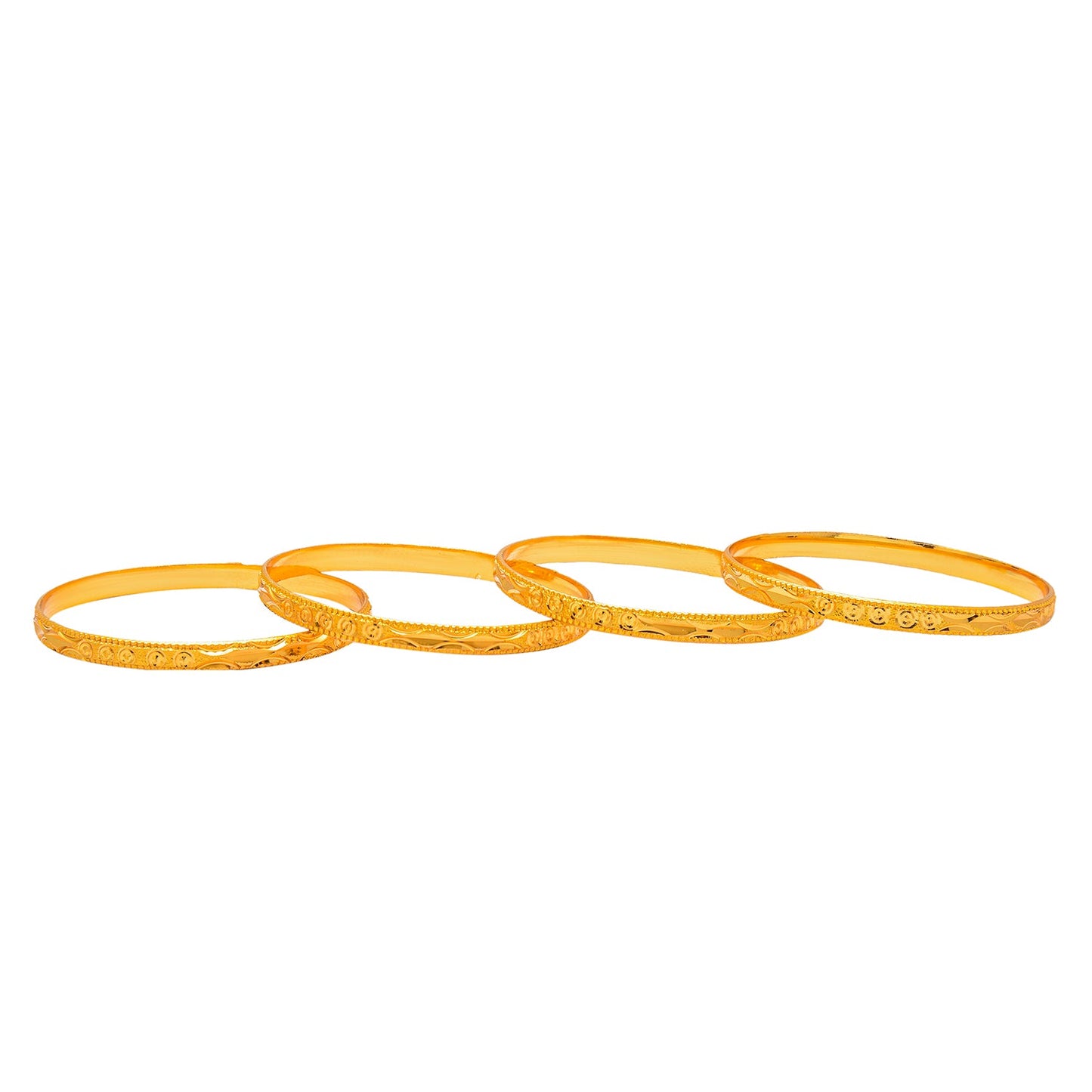 Fashion Gold Plated Traditional Designer Bangles for Women (Pack of 4) SJ_3420
