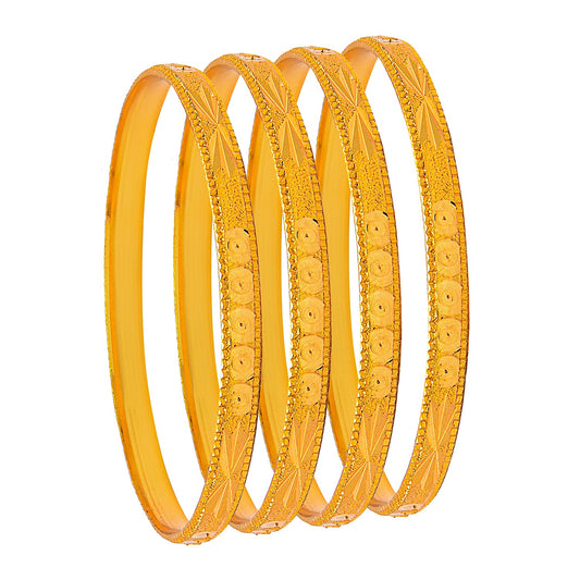 Shining Jewel Fashion Gold Plated Traditional Designer Bangles for Women (Pack of 4) SJ_3421