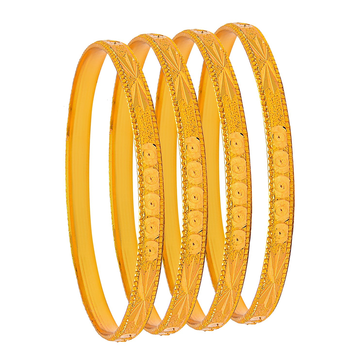 Fashion Gold Plated Traditional Designer Bangles for Women (Pack of 4) SJ_3421