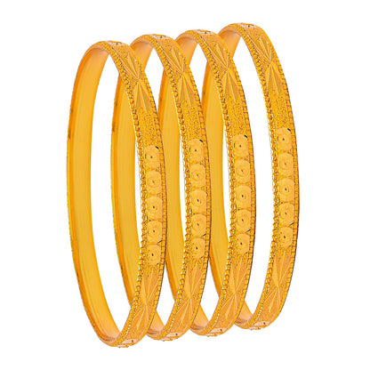 Fashion Gold Plated Traditional Designer Bangles for Women (Pack of 4) SJ_3421
