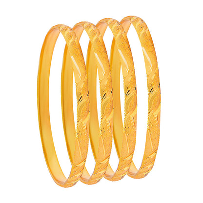 Fashion Gold Plated Traditional Designer Bangles for Women (Pack of 4) SJ_3422