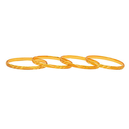 Fashion Gold Plated Traditional Designer Bangles for Women (Pack of 4) SJ_3422