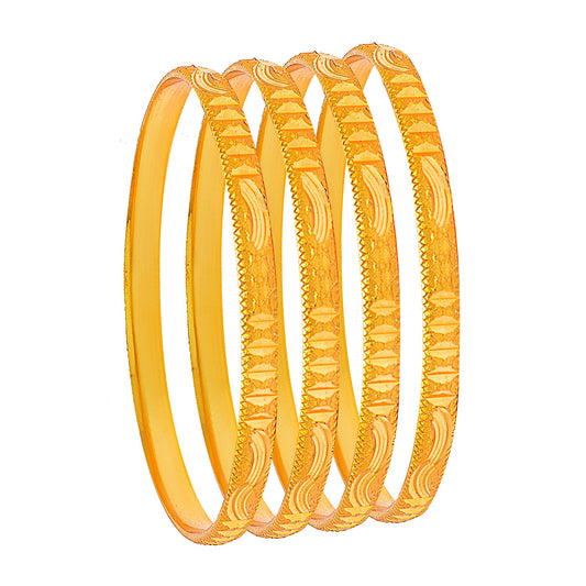 Shining Jewel Fashion Gold Plated Traditional Designer Bangles for Women (Pack of 4) SJ_3423