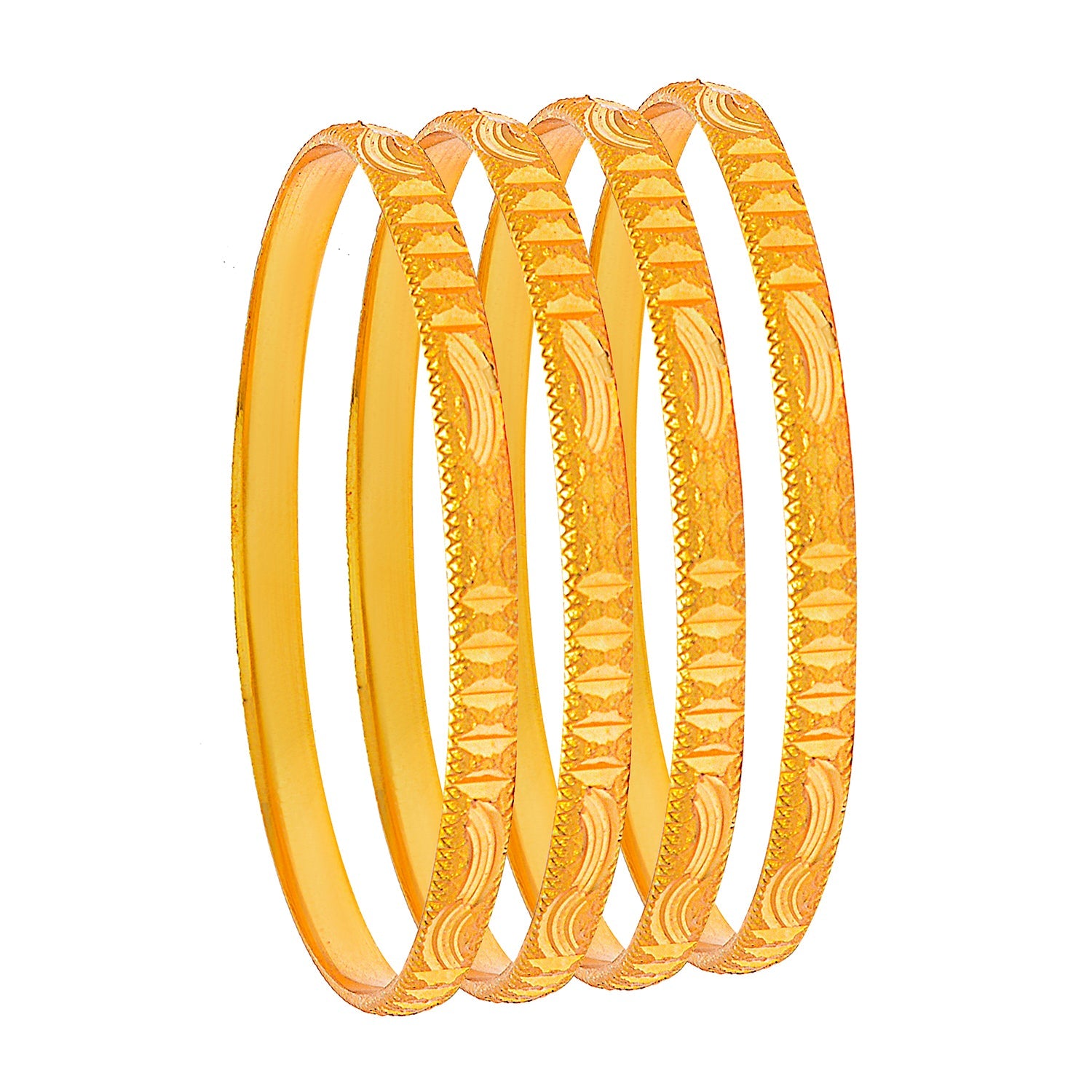 Fashion Gold Plated Traditional Designer Bangles for Women (Pack of 4) SJ_3423